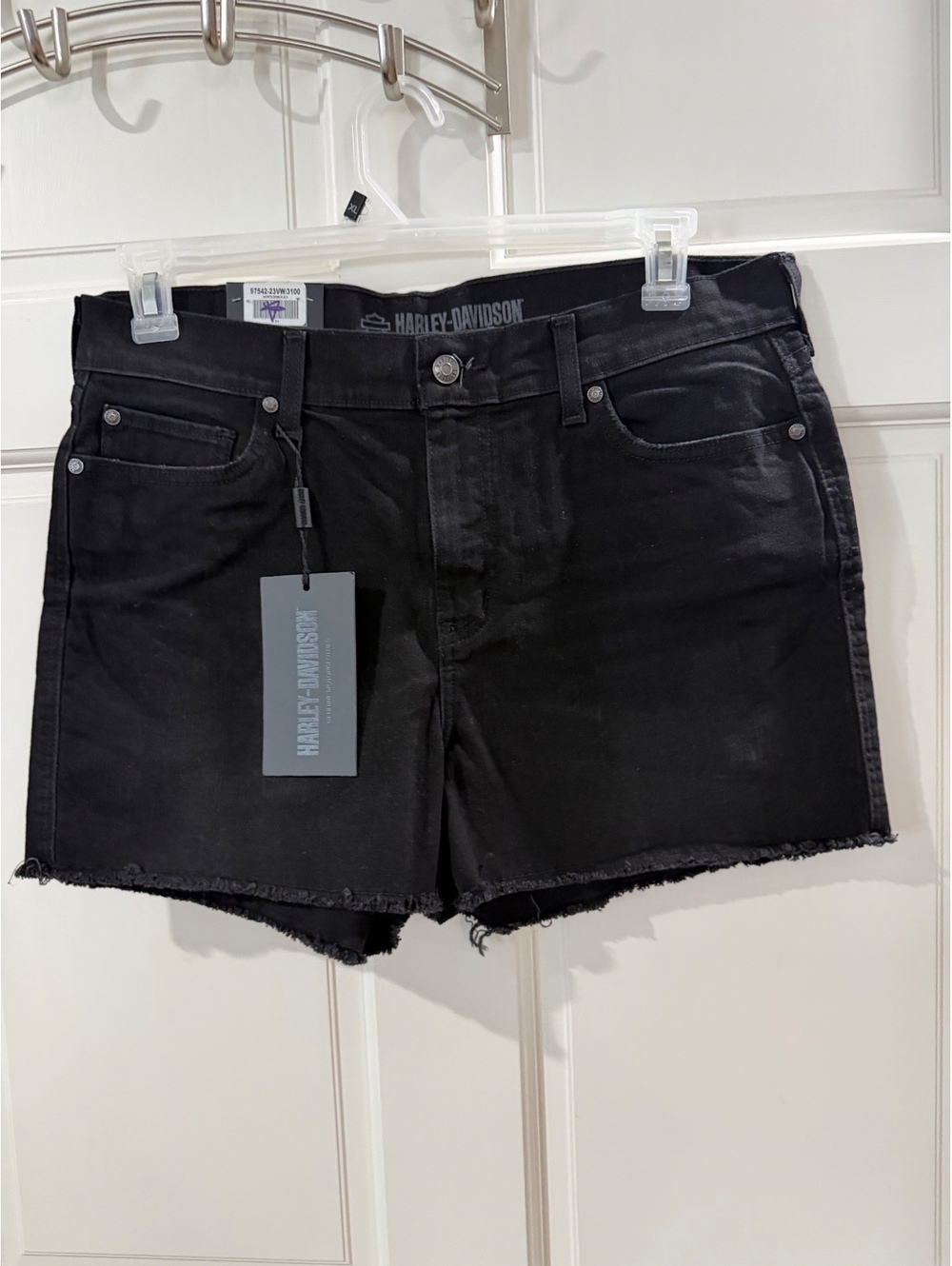 Harley-Davidson Black Denim Shorts Size 31 XL